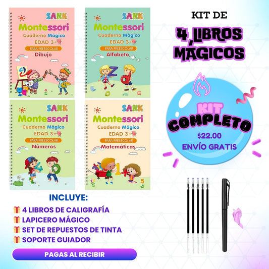 KIT DE 4 LIBROS REUTILIZABLES + OBSEQUIOS